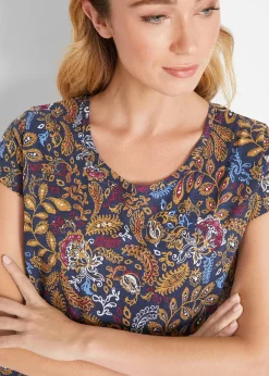 bonprix T-shirt coton imprimé, manches courtes|Femme T-Shirts & Tops