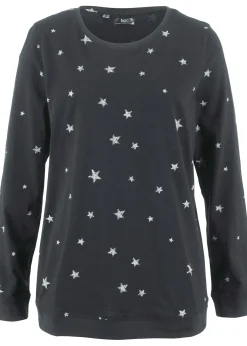 bonprix T-shirt coton imprimé, manches longues|Femme T-Shirts & Tops