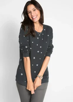 bonprix T-shirt coton imprimé, manches longues|Femme T-Shirts & Tops