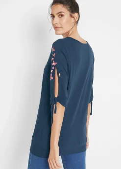 bonprix T-shirt coton épaules dénudées, mi-manches|Femme T-Shirts & Tops