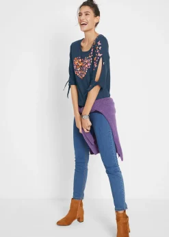 bonprix T-shirt coton épaules dénudées, mi-manches|Femme T-Shirts & Tops