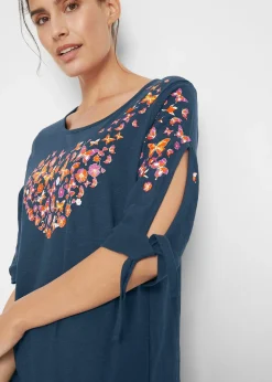 bonprix T-shirt coton épaules dénudées, mi-manches|Femme T-Shirts & Tops