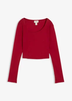 bonprix T-shirt court et côtelé|Femme T-Shirts & Tops