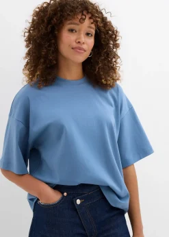 bonprix T-shirt court et oversize en coton épais|Femme Basiques|T-Shirts & Tops