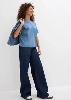 bonprix T-shirt court et oversize en coton épais|Femme Basiques|T-Shirts & Tops