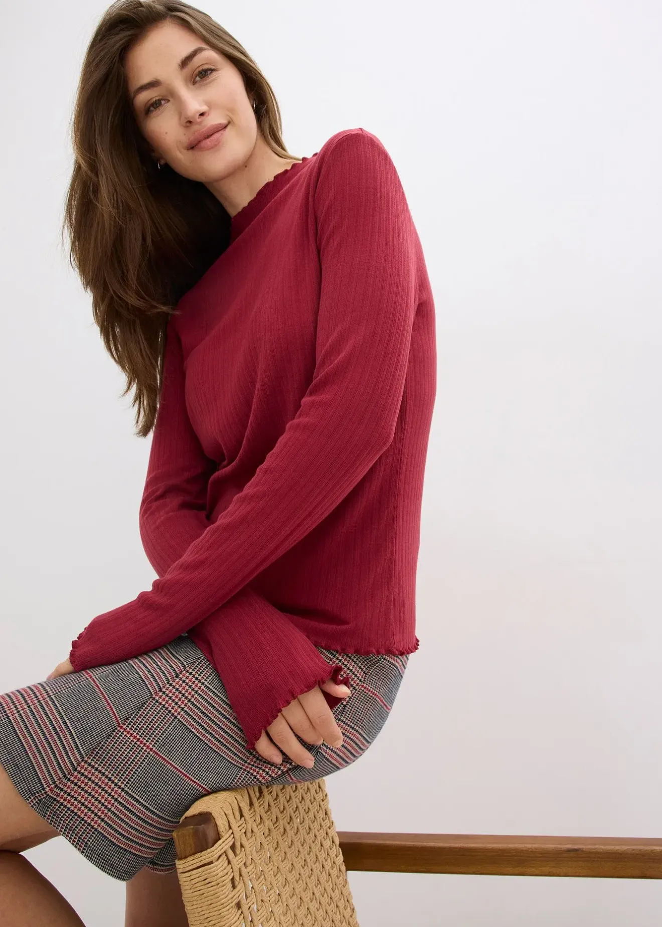 bonprix T-shirt côtelé|Femme T-Shirts & Tops