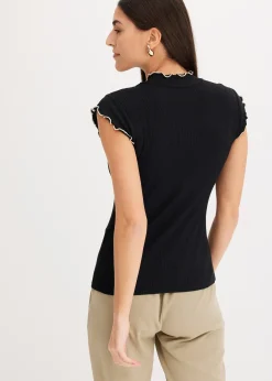 bonprix T-shirt côtelé en viscose extensible|Femme T-Shirts & Tops