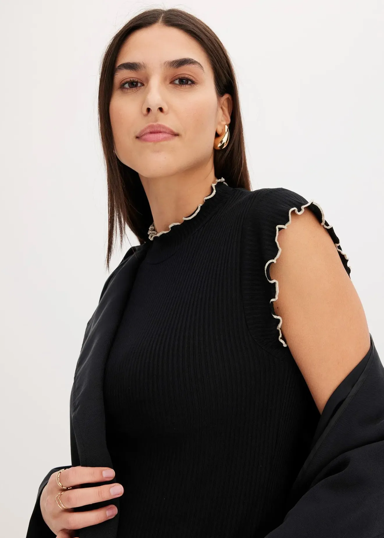 bonprix T-shirt côtelé en viscose extensible|Femme T-Shirts & Tops