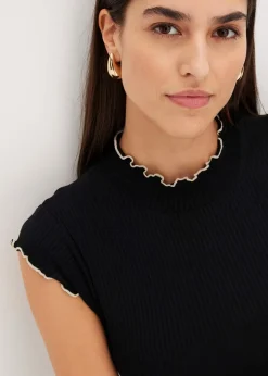 bonprix T-shirt côtelé en viscose extensible|Femme T-Shirts & Tops