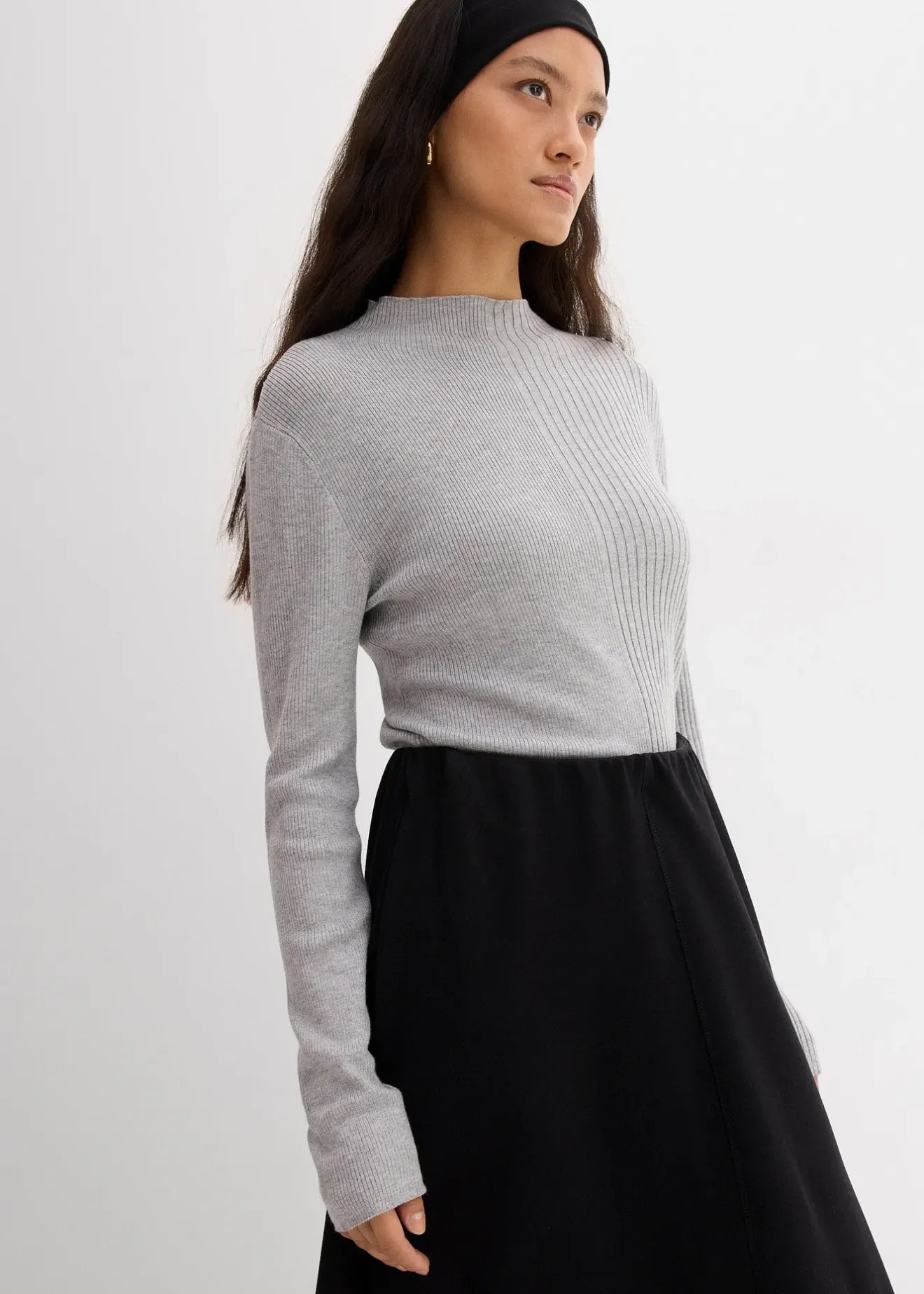 Femme bonprix T-Shirts & Tops|T-shirt côtelé en viscose mélangée