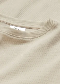 Femme bonprix Basiques|T-Shirts & Tops|T-shirt côtelé manches longues 100 % coton