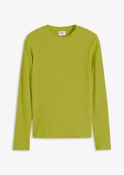 Femme bonprix Basiques|T-Shirts & Tops|T-shirt côtelé manches longues 100 % coton