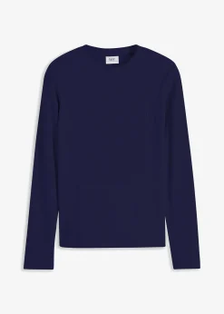 bonprix T-shirt côtelé manches longues 100 % coton|Femme Basiques|T-Shirts & Tops