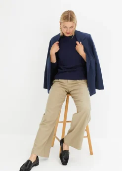 bonprix T-shirt côtelé manches longues 100 % coton|Femme Basiques|T-Shirts & Tops