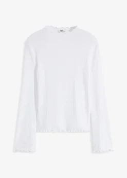 bonprix T-shirt côtelé manches longues|Femme T-Shirts & Tops