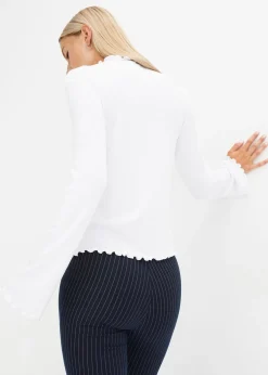 bonprix T-shirt côtelé manches longues|Femme T-Shirts & Tops