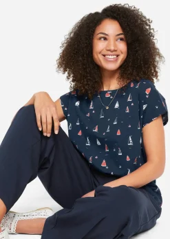 bonprix T-shirt décontracté, manches courtes|Femme T-Shirts & Tops