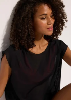 bonprix T-shirt de plage transparent avec capuche|Femme Vêtements De Plage|T-Shirts & Tops