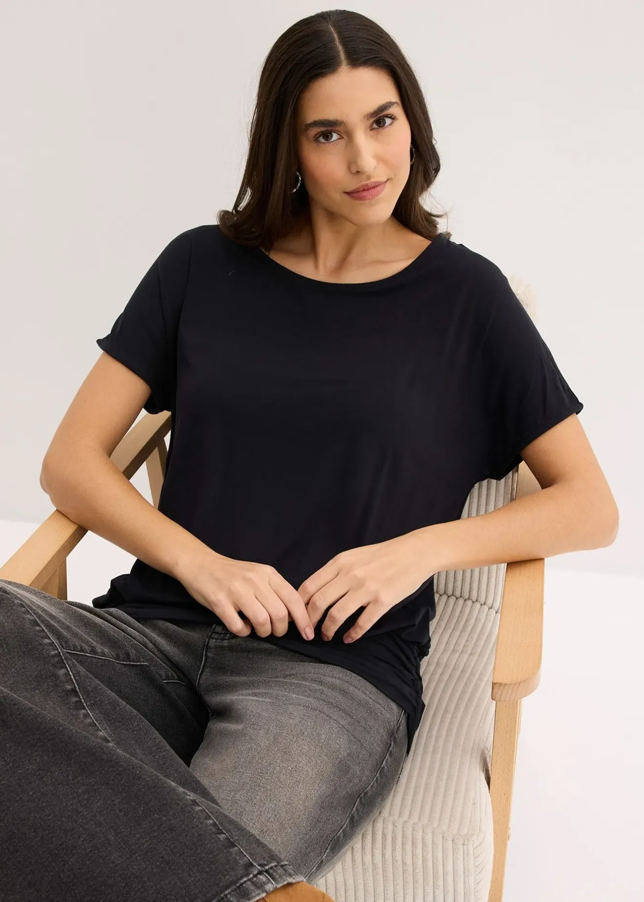 bonprix T-shirt doux en viscose extensible|Femme T-Shirts & Tops