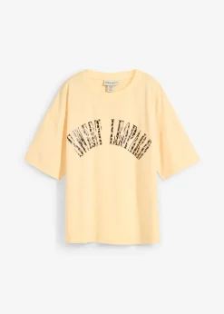 bonprix T-shirt doux et oversize en coton extensible|Femme T-Shirts & Tops