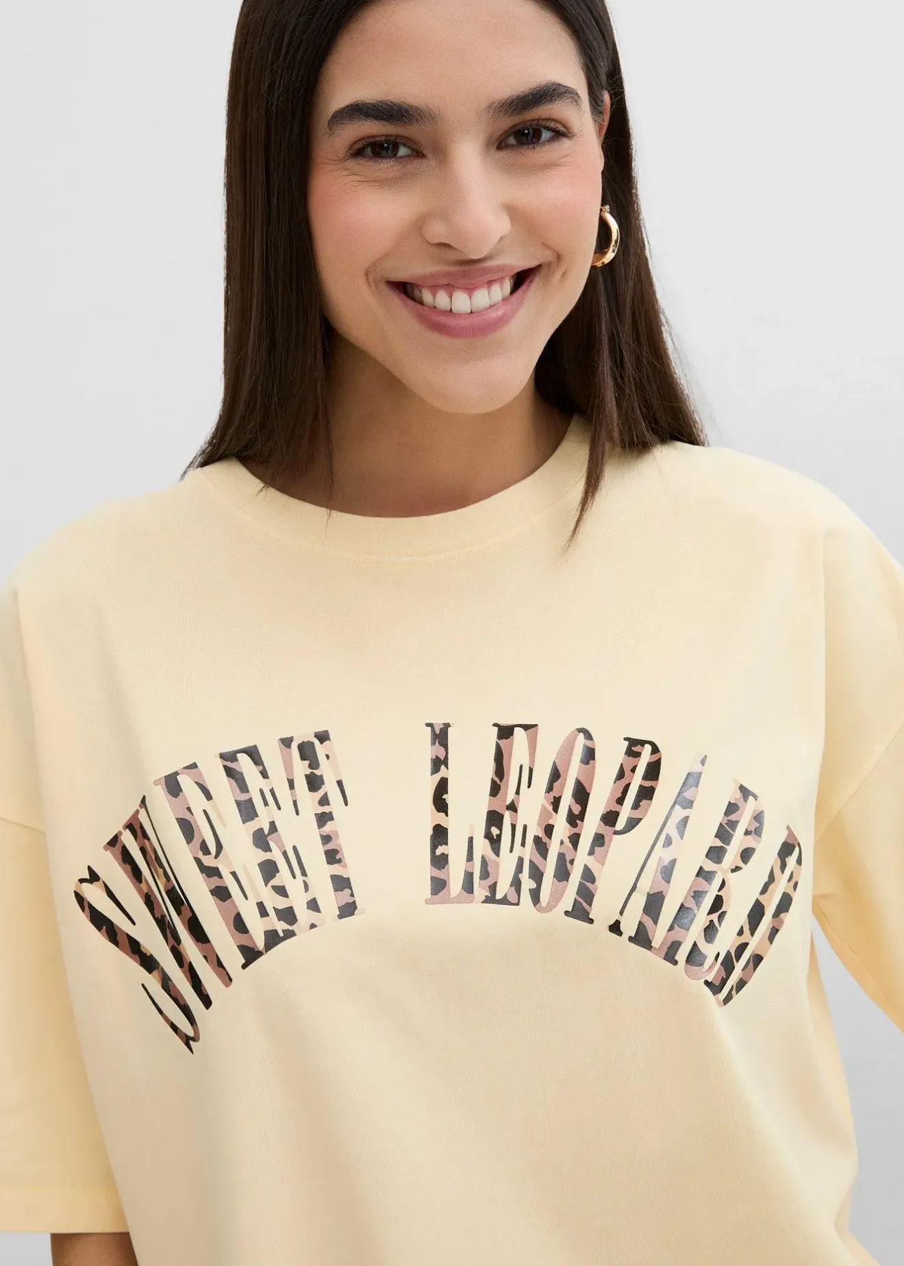 bonprix T-shirt doux et oversize en coton extensible|Femme T-Shirts & Tops