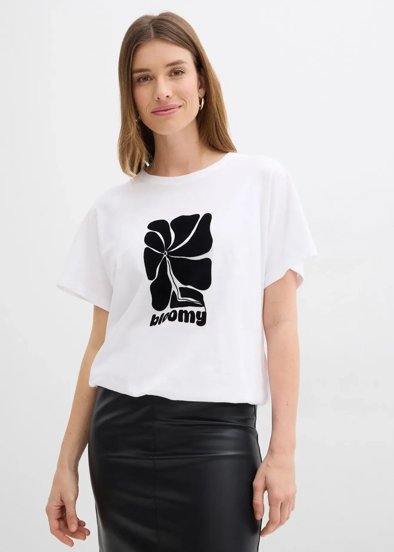 bonprix T-shirt en coton à base smockée|Femme T-Shirts & Tops