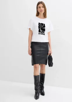 bonprix T-shirt en coton à base smockée|Femme T-Shirts & Tops