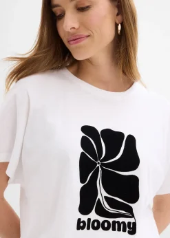 bonprix T-shirt en coton à base smockée|Femme T-Shirts & Tops
