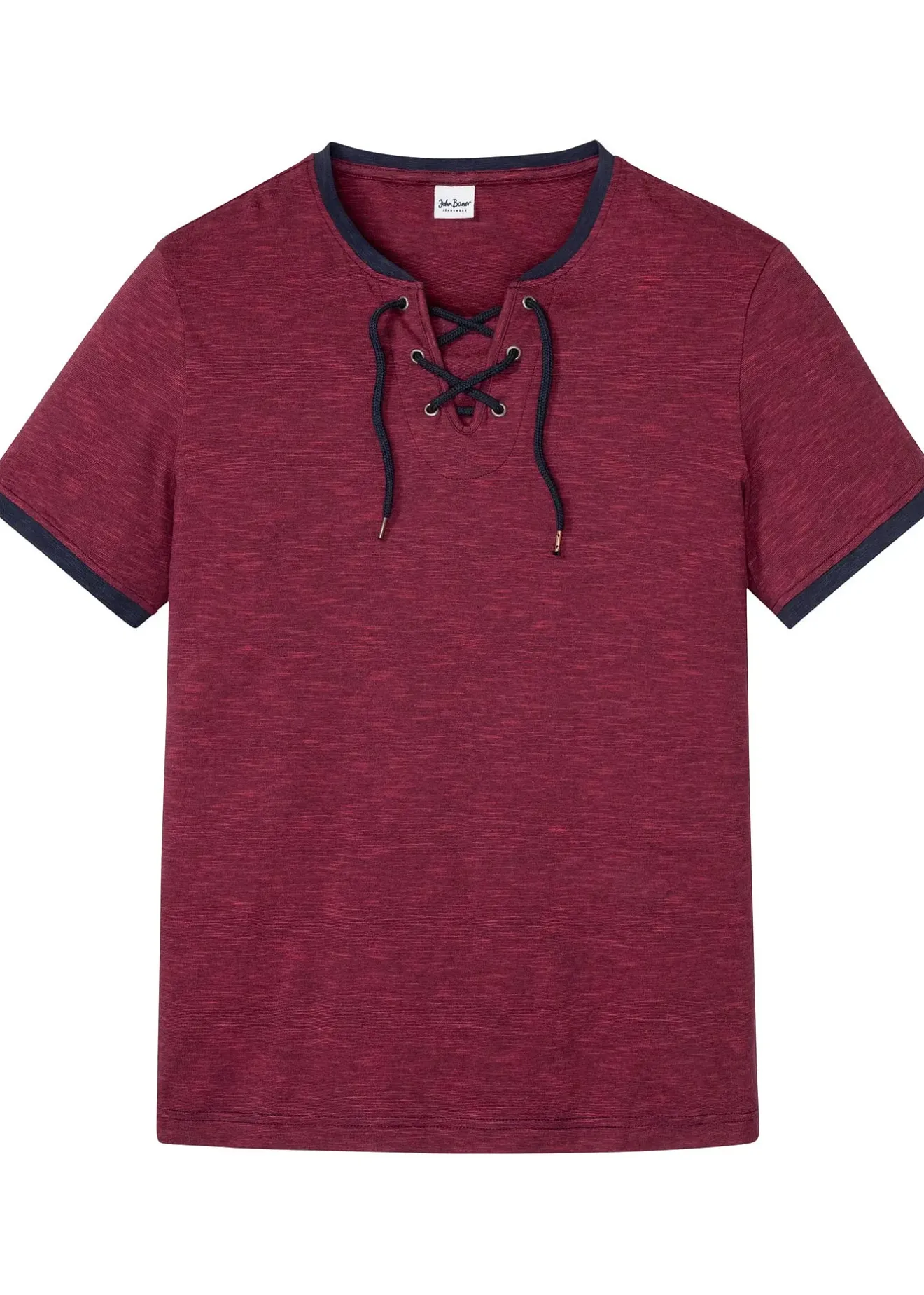 bonprix T-shirt en coton avec laçage|Homme T-Shirts & Polos