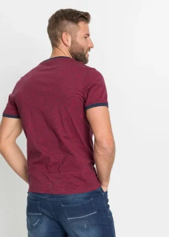 bonprix T-shirt en coton avec laçage|Homme T-Shirts & Polos