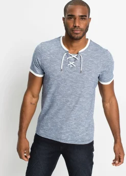 Homme bonprix T-Shirts & Polos|T-shirt en coton avec laçage