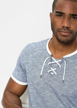 Homme bonprix T-Shirts & Polos|T-shirt en coton avec laçage