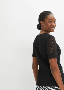 bonprix T-shirt en coton côtelé|Femme T-Shirts & Tops