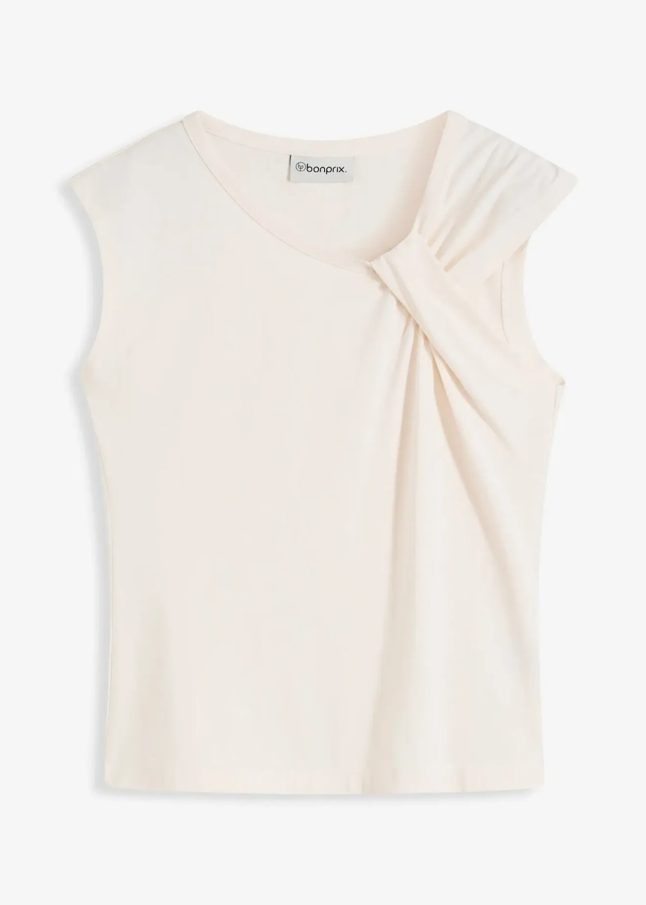 bonprix T-shirt en coton extensible avec détail twisté|Femme T-Shirts & Tops