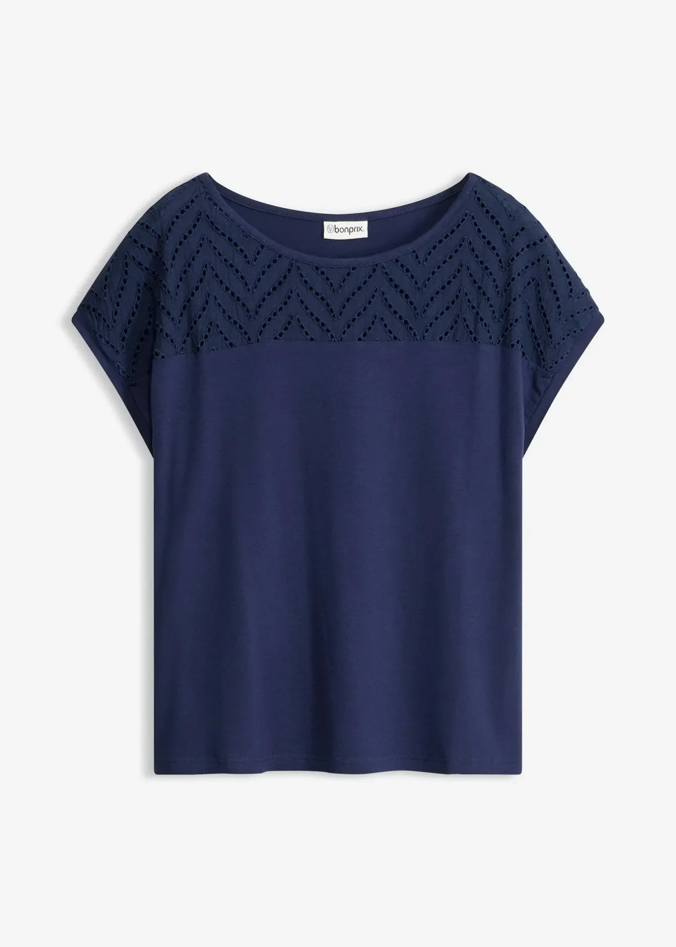 Femme bonprix T-Shirts & Tops|T-shirt en dentelle, en viscose douce