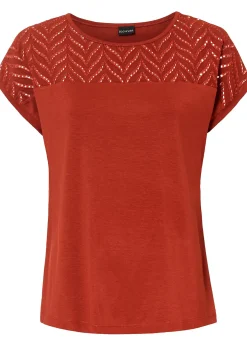 bonprix T-shirt en dentelle, en viscose douce|Femme T-Shirts & Tops