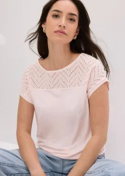 Femme bonprix T-Shirts & Tops|T-shirt en dentelle, en viscose douce