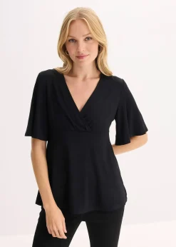 bonprix T-shirt en jersey à décolleté plongeant|Femme T-Shirts & Tops