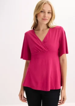 bonprix T-shirt en jersey à décolleté plongeant|Femme T-Shirts & Tops