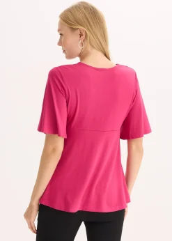 bonprix T-shirt en jersey à décolleté plongeant|Femme T-Shirts & Tops