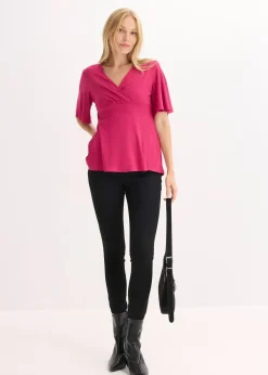 bonprix T-shirt en jersey à décolleté plongeant|Femme T-Shirts & Tops