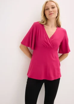 bonprix T-shirt en jersey à décolleté plongeant|Femme T-Shirts & Tops