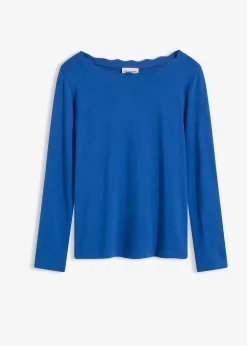 bonprix T-shirt en jersey milano à encolure festonnée|Femme T-Shirts & Tops