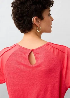 Femme bonprix Premium|T-shirt en lin à manches ballon