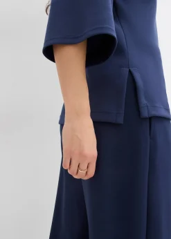 Femme bonprix T-Shirts & Tops|T-shirt en matière néoprène avec empiècement élastique