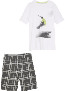 bonprix T-shirt et bermuda 100% coton (ens. 2 pces)|Enfant Vêtements Enfant|Garçons 9-16 Ans·Shorts