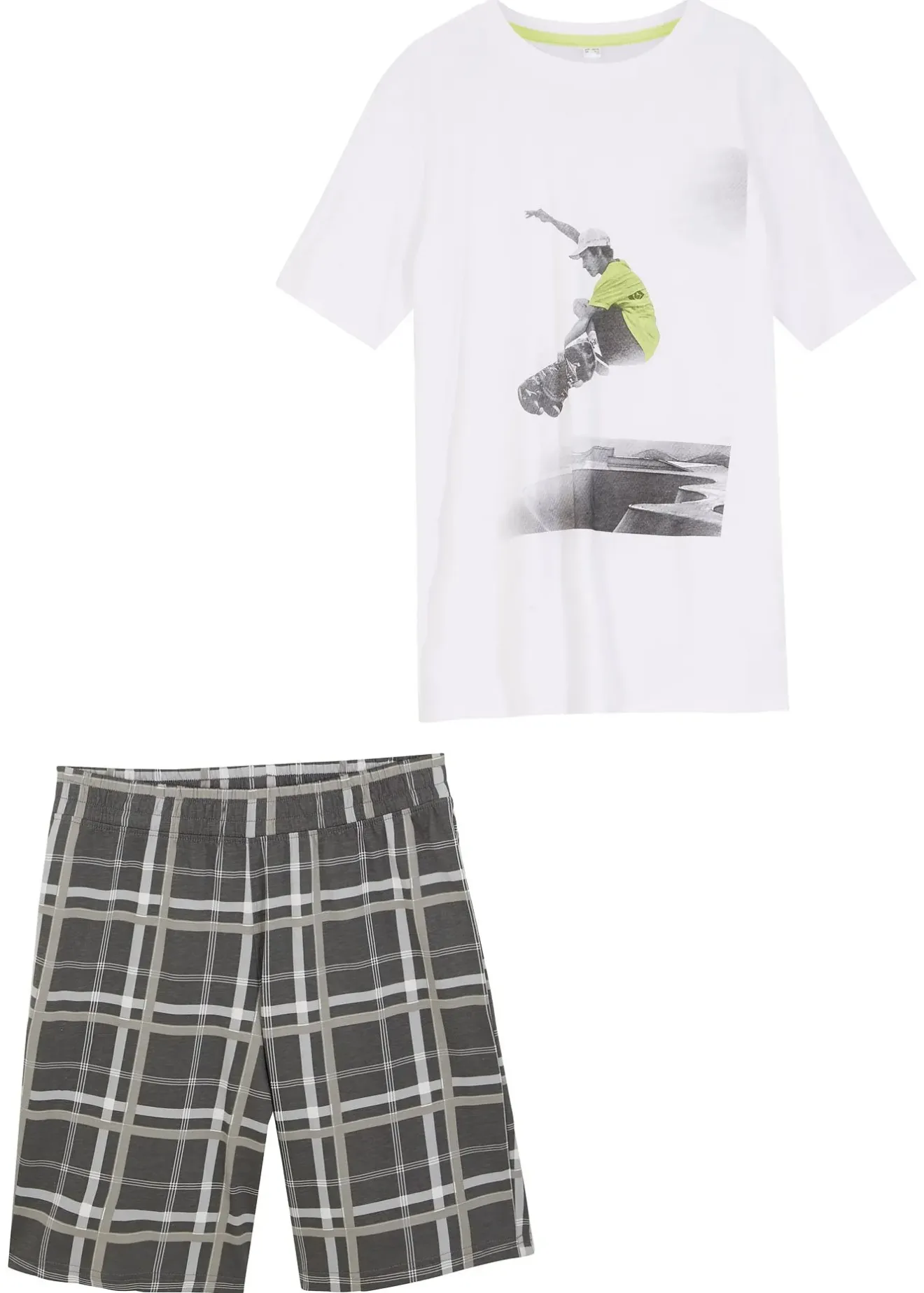 bonprix T-shirt et bermuda 100% coton (ens. 2 pces)|Enfant Vêtements Enfant|Garçons 9-16 Ans·Shorts