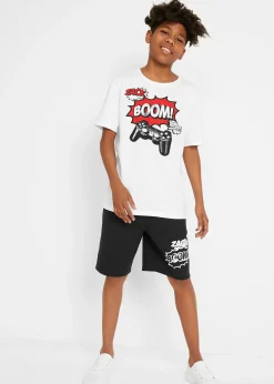 bonprix T-shirt et bermuda (ens. 2 pces) en jersey 100% coton|Enfant Vêtements Enfant|Garçons 9-16 Ans·T-Shirts