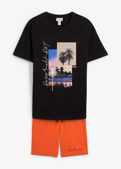 bonprix T-shirt et bermuda sweat 100% coton (ens. 2 pces)|Homme Pantalons|T-Shirts & Polos