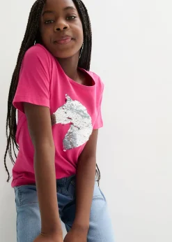 bonprix T-shirt fille à sequins réversibles en coton|Enfant Vêtements Enfant|Filles 9-16 Ans·T-Shirts & Chemisiers
